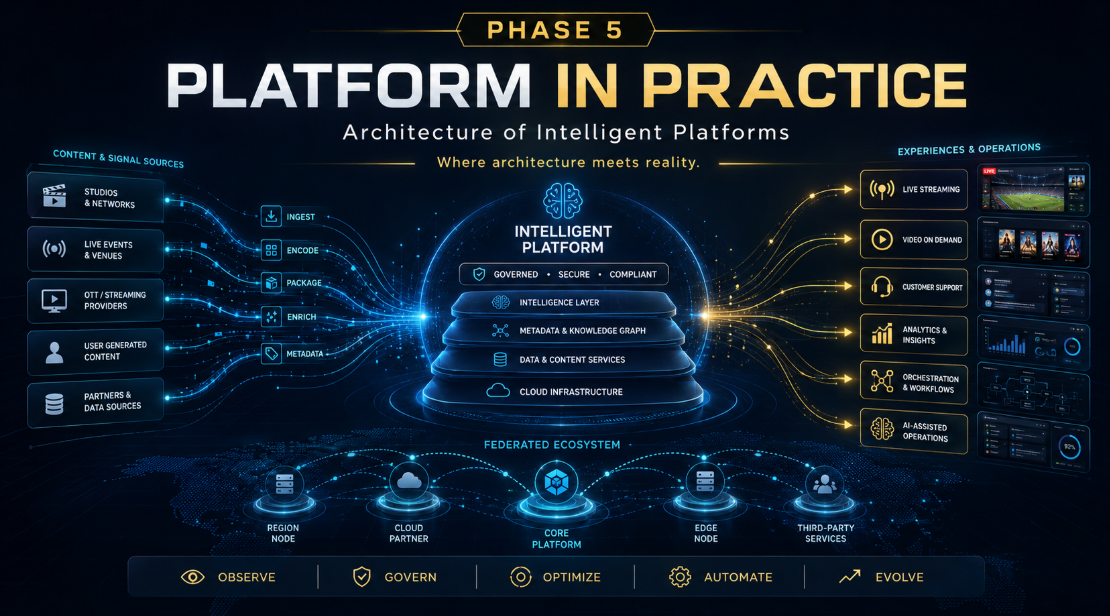 Intelligent platform connecting governed infrastructure to operating experiences